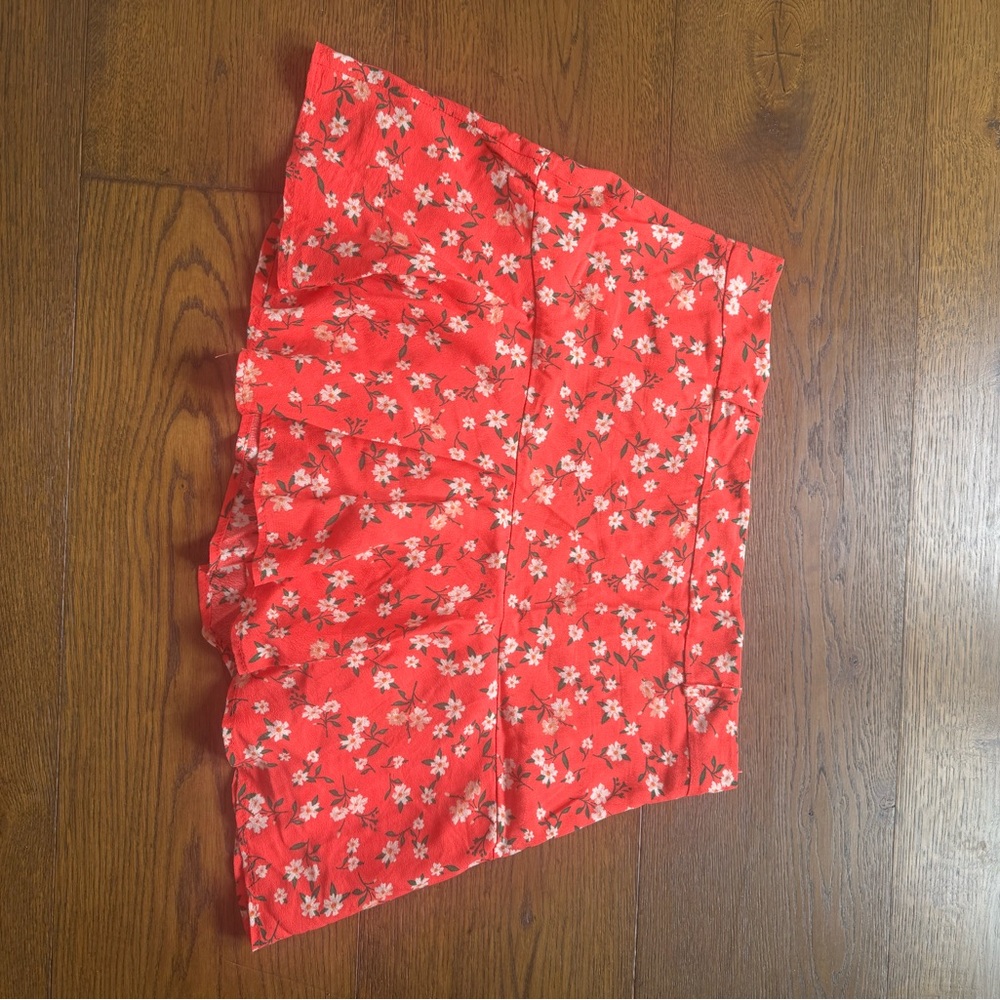 Altar'd State Red Ruffled Skater Skirt